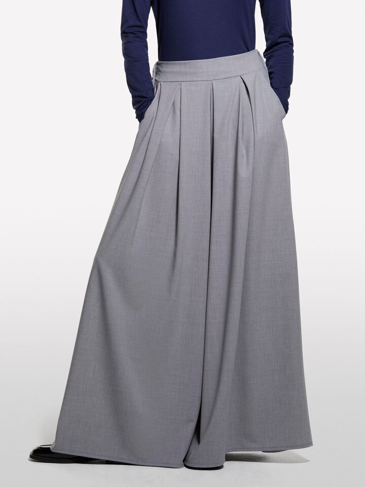 Gray culottes - women's palazzo trousers - Gray | Sisley image number 3